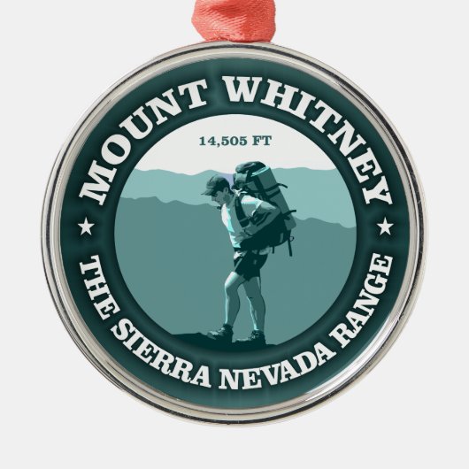 Mount Whitney Silbernes Ornament (Vorne)