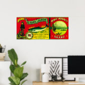 Mount Wrangell Lachs Can LabelAlimak, AK Poster (Heimbüro)