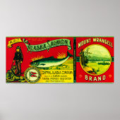 Mount Wrangell Lachs Can LabelAlimak, AK Poster (Vorne)