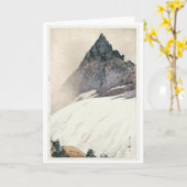Mount Yari, Hiroshi Yoshida, Woodcut Karte (Gelbe Blume)