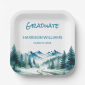 Mountain-Abenteuer-Abschlussfeier-Look Pappteller (Vorderseite)