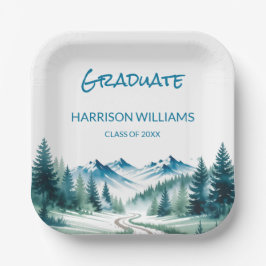 Mountain-Abenteuer-Abschlussfeier-Look Pappteller