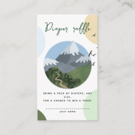 Mountain Adventure Baby Shower Diaper Raffle Begleitkarte