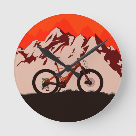 Mountain Adventure Bike Runde Wanduhr (Vorderseite)