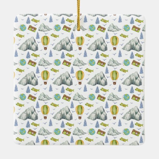 Mountain Adventure Birth Stats Christmas Ornament (Rückseite)