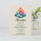 Mountain Adventure erwartet Baby Shower Einladung (Stehend Vorderseite)