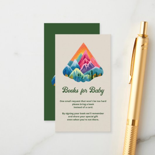 Mountain Adventure erwartet Bücher für Baby Insert (Vorderseite/Rückseite Beispiel)