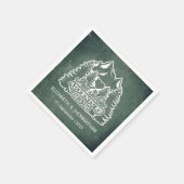 Mountain Adventure fängt Grüne Chalkboard Hochzeit Serviette (Ecke)