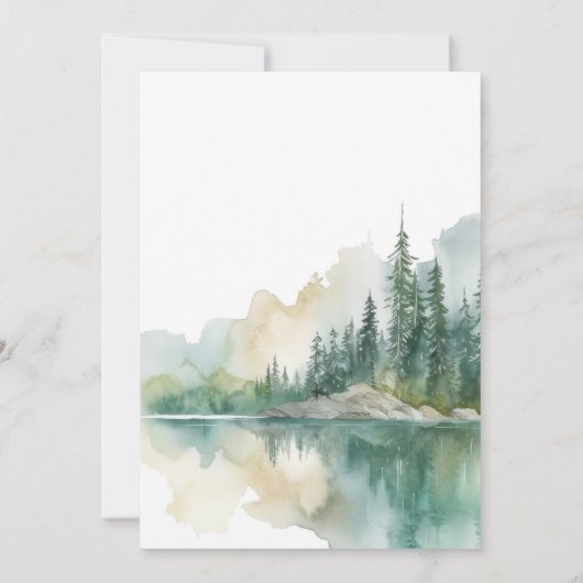 Mountain Adventure Forest Greenery Baby Shower Einladung (Rückseite)