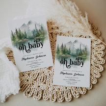 Mountain Adventure Forest Greenery Baby Shower