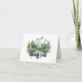 Mountain Adventure Forest Greenery Danke Karte (Vorderseite)