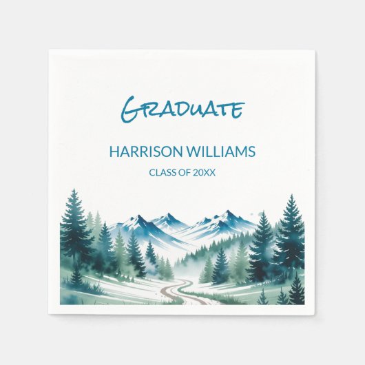 Mountain Adventure Grad Party Decor Serviette (Vorderseite)