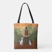 Mountain Adventure Hiking Tote Bag with Dog & Cat  Tasche (Rückseite)