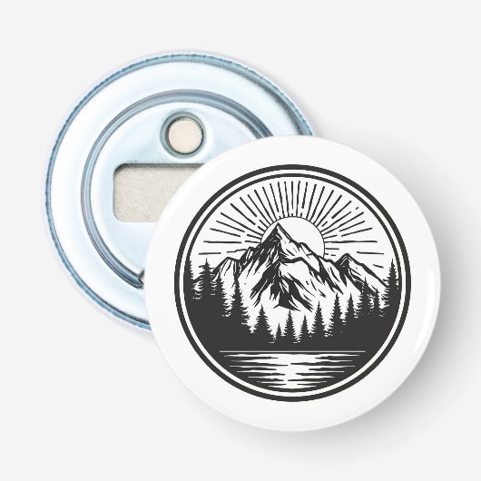 Mountain Adventure Logo | Camping Abzeichen | Outd Flaschenöffner (Vorderseite)
