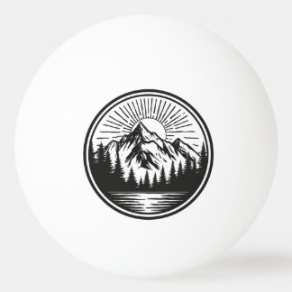 Mountain Adventure Logo | Camping Abzeichen | Outd Tischtennisball