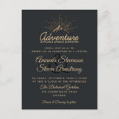 Mountain Adventure Rustic Wedding Einladung Postkarte (Vorderseite)