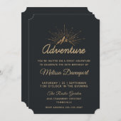 Mountain Adventure Typografy Party Einladung (Vorne/Hinten)