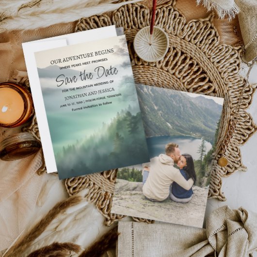 Mountain Adventure Wedding Foto Rett Date Save The Date