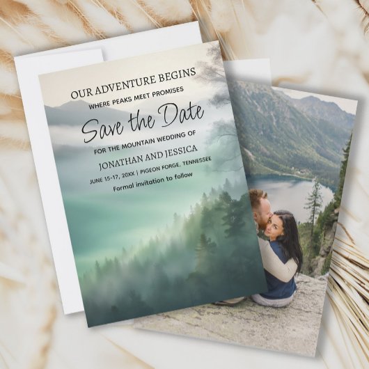Mountain Adventure Wedding Foto Rett Date Save The Date