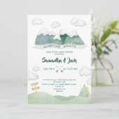 Mountain Adventures Babydusche Einladung (Stehend Vorderseite)