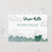 Mountain Adventures Diaper Raffle Card Begleitkarte (Vorne/Hinten)