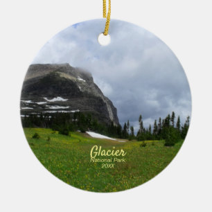 Mountain and Meadow Glacier National Park Foto Keramik Ornament