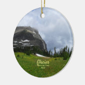 Mountain and Meadow Glacier National Park Foto Keramik Ornament (Links)