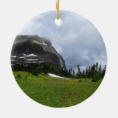 Mountain and Meadow Glacier National Park Foto Keramik Ornament (Hinten)