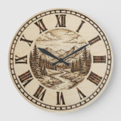  Mountain and River - Wall Clock Große Wanduhr (Vorderseite)