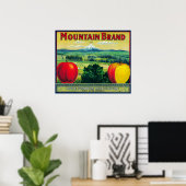 Mountain Apple Crate LabelHood River, OR Poster (Heimbüro)