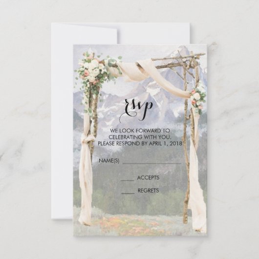 Mountain Arbor Park Außerhalb Hochzeitsradarkarte Einladung (Vorderseite)