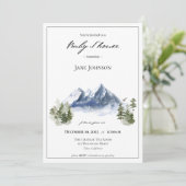 Mountain Baby Shower Einladung (Stehend Vorderseite)