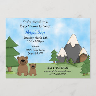 Mountain Bears Baby Shower Einladungen für Jungen