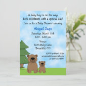 Mountain Bears Kinderdusche Einladung für Jungen (Stehend Vorderseite)