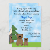 Mountain Bears Kinderdusche Einladung für Jungen (Vorne/Hinten)