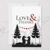 Mountain Bears Liebe und Danke an die BackWedding Einladung (Rückseite)