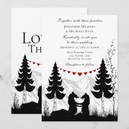 Mountain Bears Liebe und Danke an die BackWedding Einladung