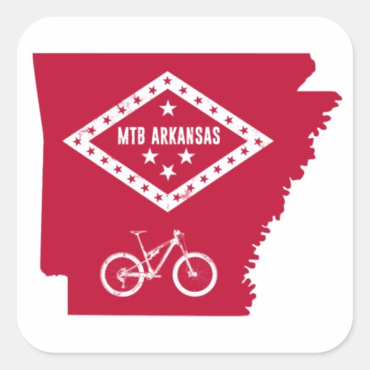 Mountain Bike Arkansas Quadratischer Aufkleber (Vorderseite)
