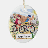 Mountain Bike Couple Keramik Ornament (Rechts)