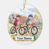 Mountain Bike Couple Keramik Ornament (Links)
