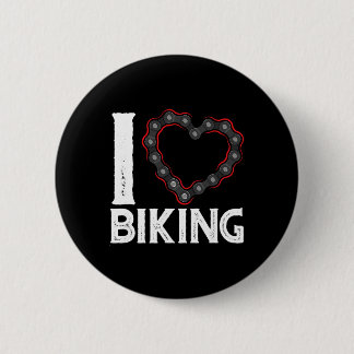 Mountain Bike Cycling Bicycle I Love Biking  Button