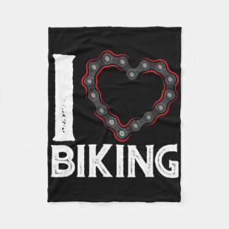 Mountain Bike Cycling Bicycle I Love Biking  Fleecedecke