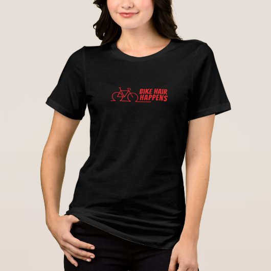 Mountain Bike Girl Irony red black Tri-Blend Shirt (Vorderseite)