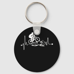 Mountain Bike Heartbeat Cute Biking Heartbeat Schlüsselanhänger