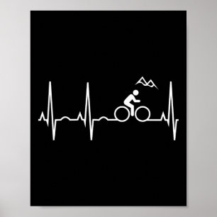 Mountain Bike Heartbeat Shirt - Bestes Mountain Bi Poster