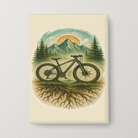 Mountain Bike Kunst, Dichtung und Musik Button (Vorderseite)