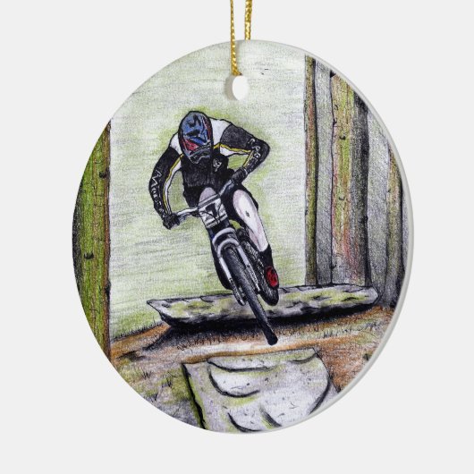 Mountain bike Llandegla mtb bmx Keramik Ornament (Links)