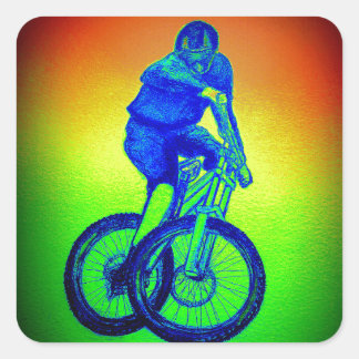 Mountain bike Llandegla mtb bmx Quadratischer Aufkleber