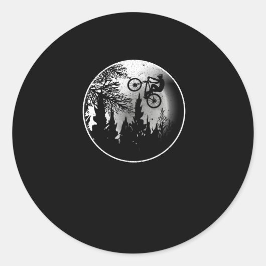 Mountain Bike MTB Moon Downhill Biking Runder Aufkleber (Vorderseite)