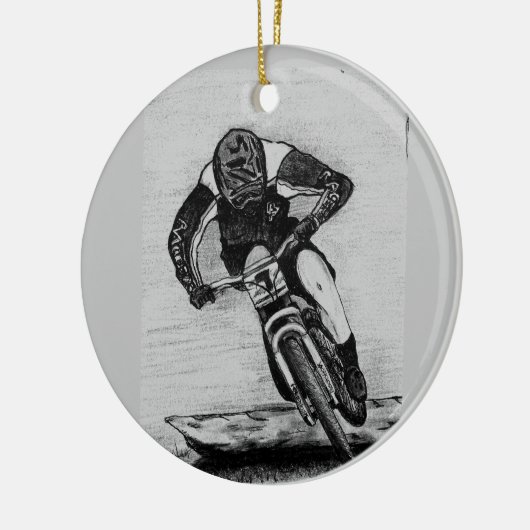 Mountain Bike Ride Keramik Ornament (Links)
